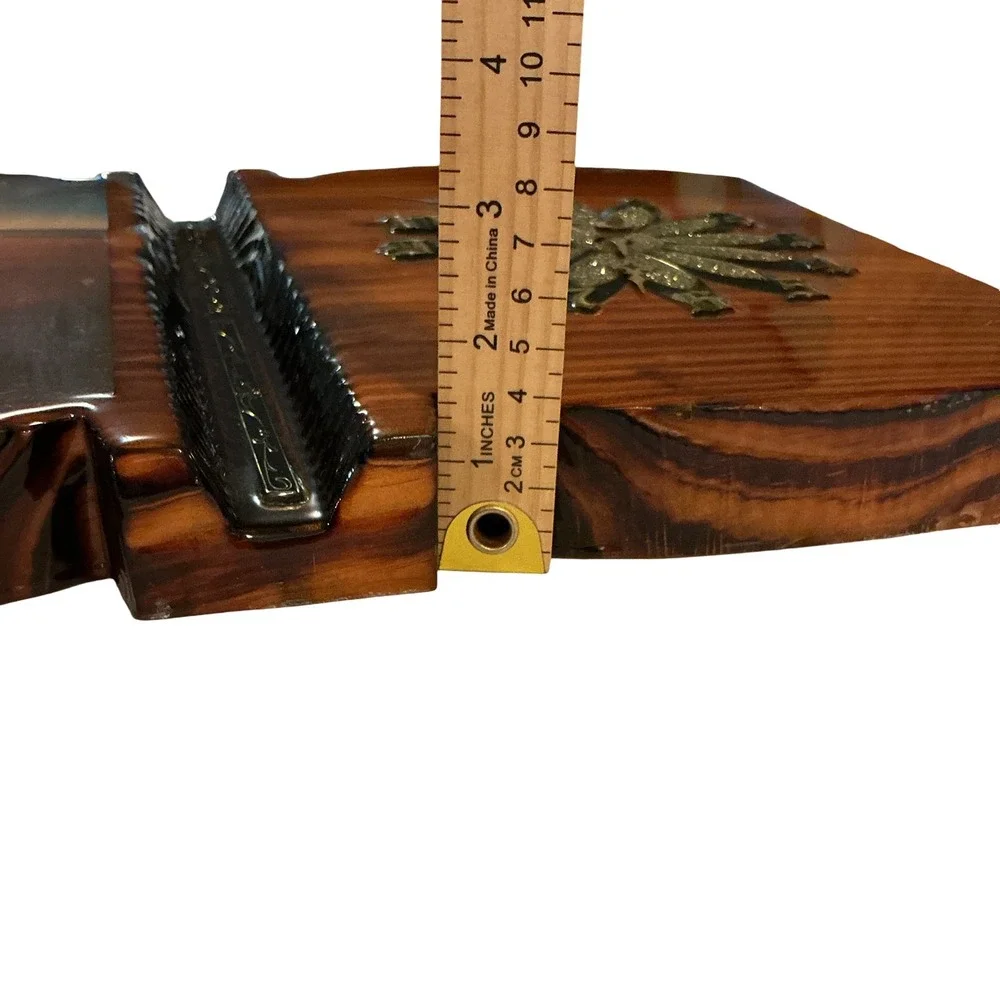 Vintage Wood Footprints in the Sand Poem Wall Plaque Clock Rustic Decor 19.5in